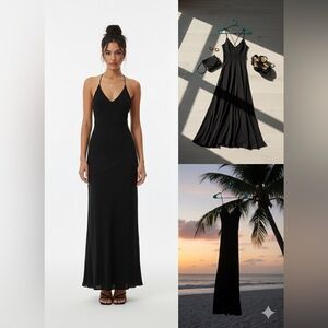 PrettyLittleThing Black Wedding Dress